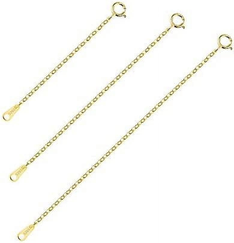Amazon.com: 14K Solid Gold Necklace Extender Real 14K Bracelet Extender 2 3  4 Inch Durable Adjustable Chain Gold Anklets Extension for Women 2