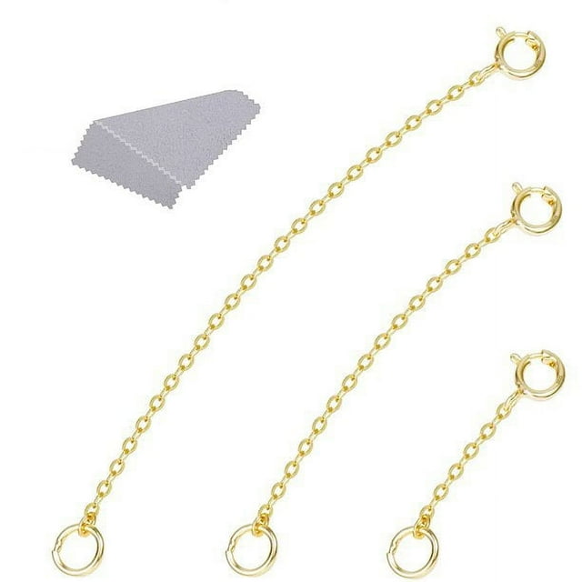 14K Gold Necklace Extenders 925 Sterling Silver Chain Extension Necklace Bracelet Anklet