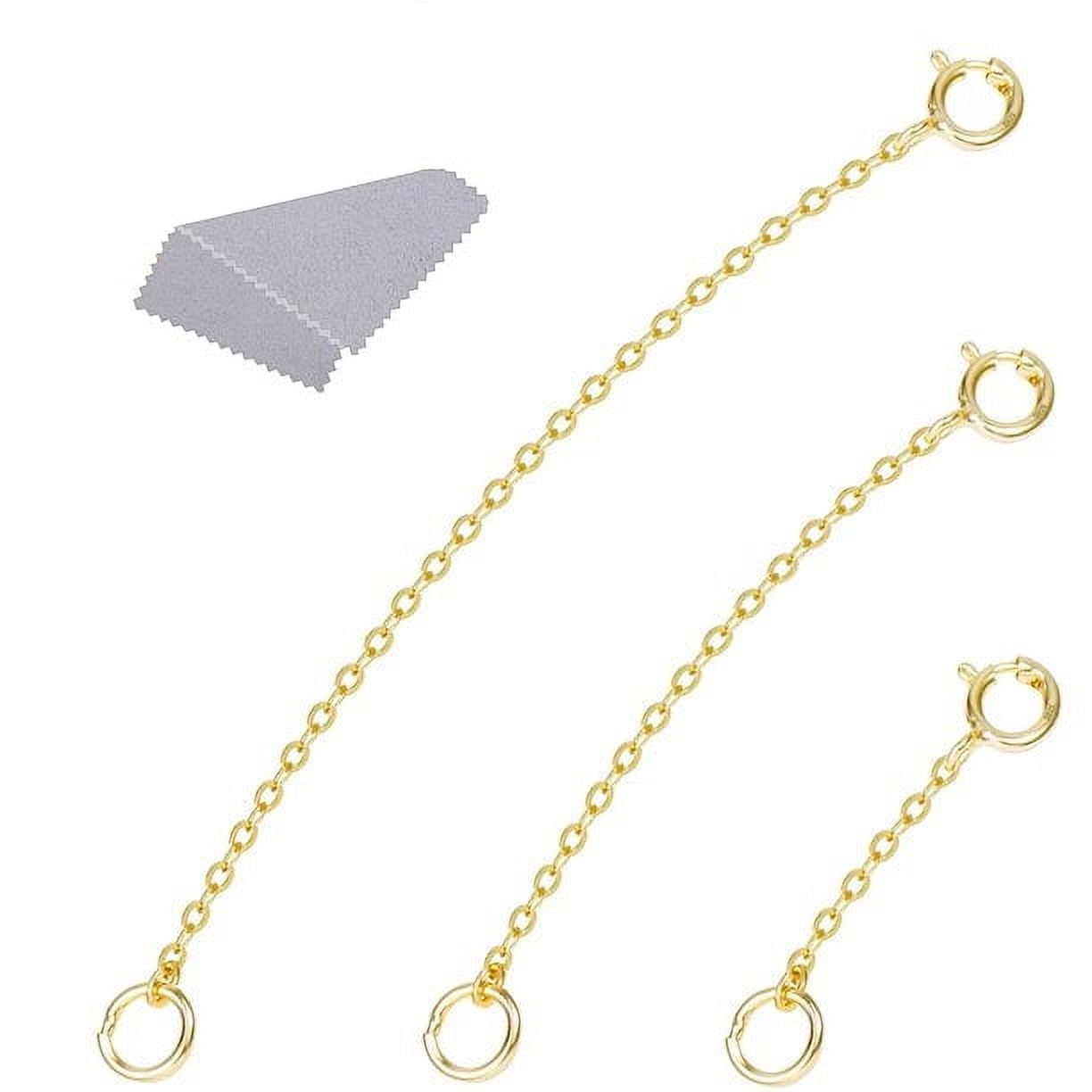 Gold Necklace Extenders 14k Gold Plated Extender Chain 925 Sterling Silver  Extension Bracelet Extender Gold Chain Extenders For Necklaces 3 Pcs (2 4 6  | Fruugo BH