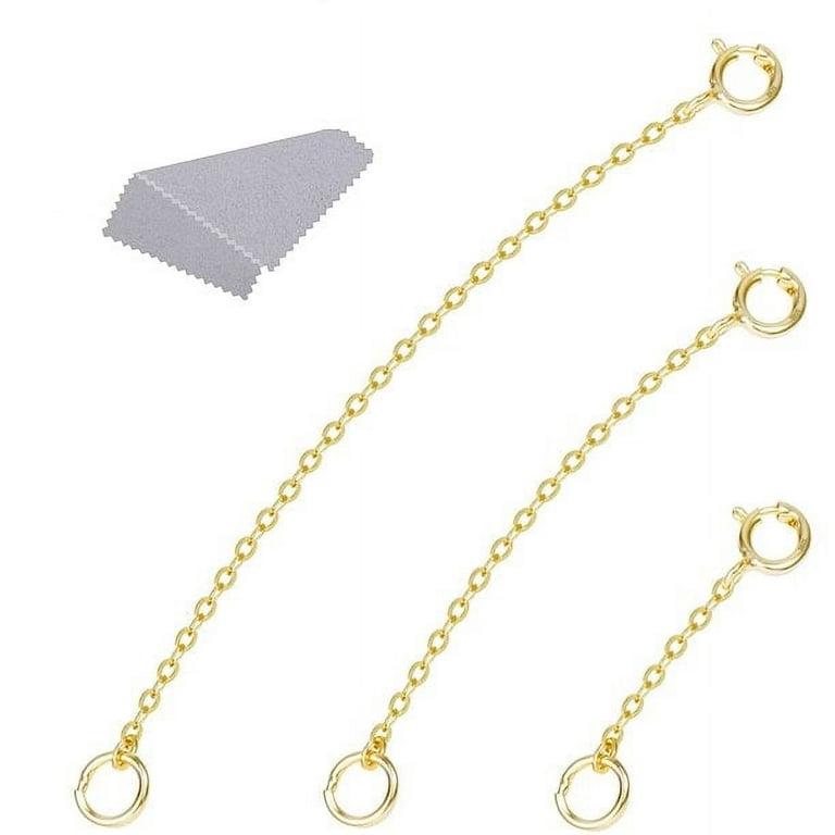 14K Gold Necklace Extenders 925 Sterling Silver Chain Extension Necklace  Bracelet Anklet Extender for Jewelry Making (1 2 3 inch) 