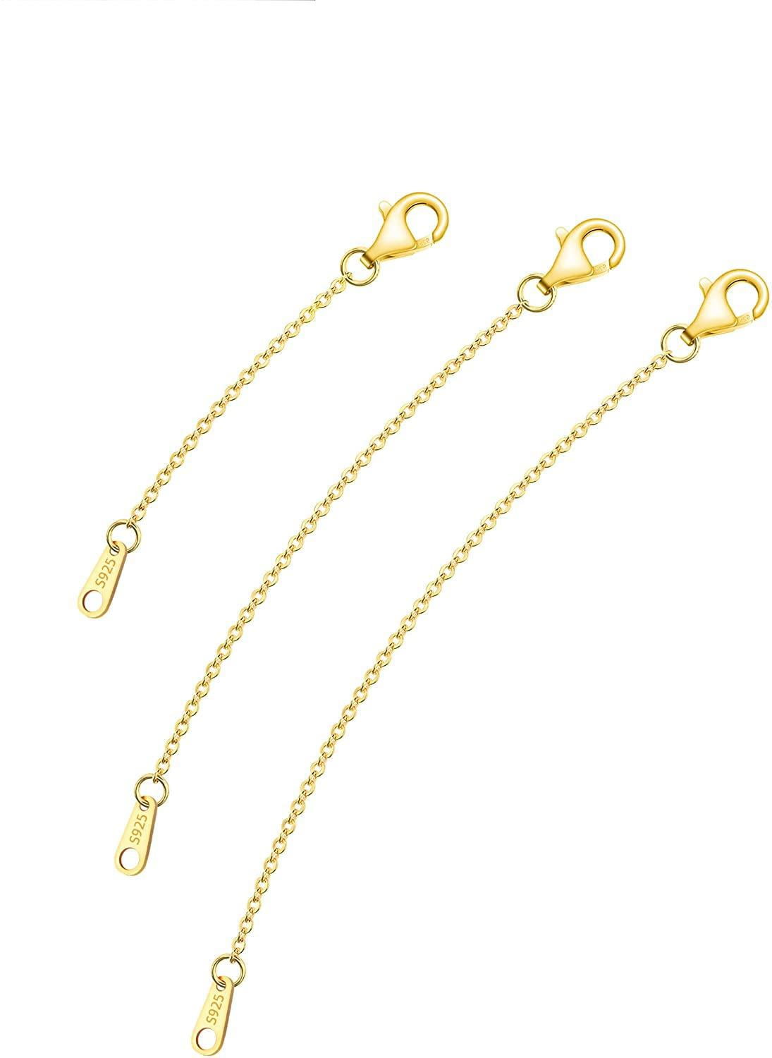  Necklace Extender, 12 PCS Chain Extenders for Necklaces,  Premium Stainless Steel Jewelry Bracelet Anklet Necklace Extenders (6 Gold,  6 Silver), Length: 1 2 3 4 5 6, by UUBAAR : Clothing