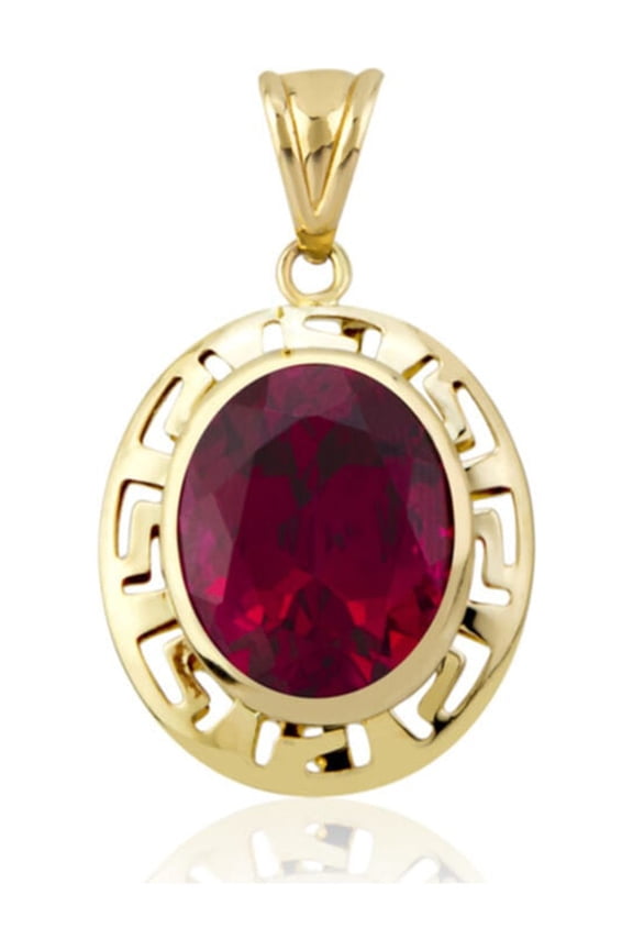 14K Gold Necklace, Gold Pendant, Ruby Color, Dainty Jewelry, Gift For Her, Surprise Gift, Anniversary Gift, Gold Chain Necklace, Gold Chain Pendant