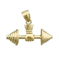 thumbnail image 1 of 14K Gold One Arm Dumbbell Pendant, 1 of 5