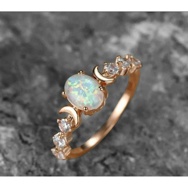 14k Gold Genuine Australian Opal Graduated 5-Stone Ring 14k Gold Genuine Australian Opal Graduated 5-Stone Ring