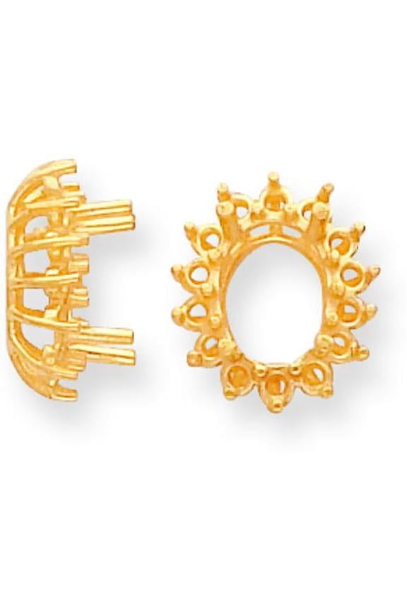 14K Gold Oval Cluster Setting (6X4 To 10X8mm Center)