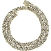 ORBELIX 14K Gold Over 925 Silver 9mm Hip-Hop Necklace, Densely Set Moissanite Cuban Neck Chain, Dynamic Present for Trendsetters or Special Occasions,Dad Gifts