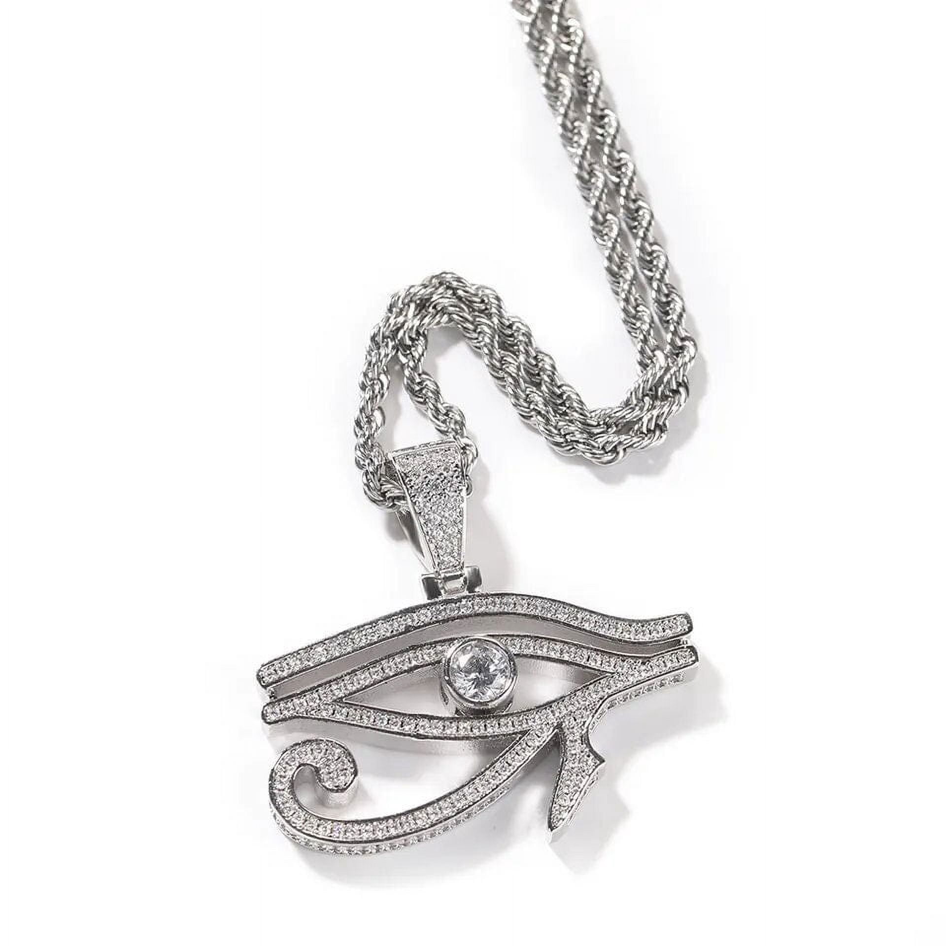 Egyptian The Eye Of Horus Pendant Necklace For Women/Men Stainless Steel Evil Eyes Necklace 18K Gold Filled Iced Out Bling Hip Hop Egypt Jewelry 5ce61cce6fd42a073b97bf1c