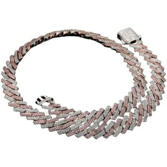 14K Gold Over S925 13mm Hip-Hop Necklace, Moissanite Cuban Neck Chain, Ideal for Modern Style Enthusiasts or Celebratory Events,Gifts for Dad