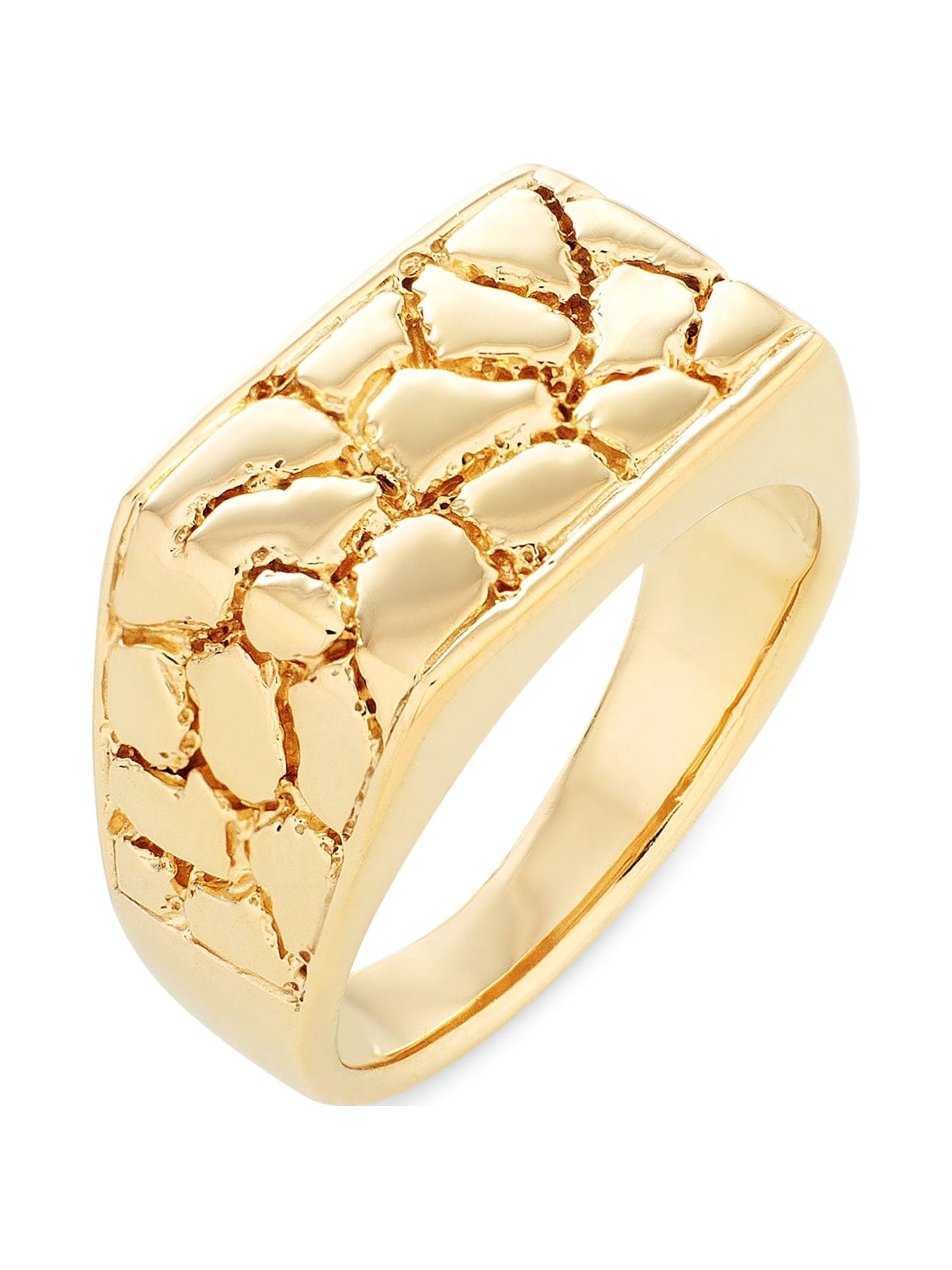 14K Gold Over Sterling Silver Mens Nugget Ring