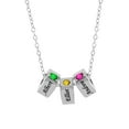 thumbnail image 1 of 14K Gold Over Sterling Silver Personalized Ring Pendant with 3 Birthstones with an 18 inch Link Chain, 1 of 2