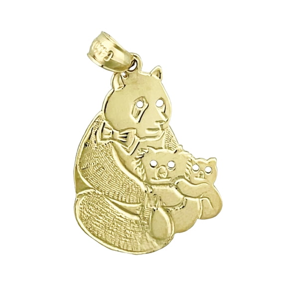 14K Gold Panda Bear with Cubs Pendant