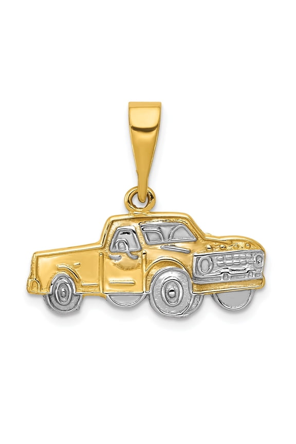 14K Gold Pick-up Truck Pendant Jewelry