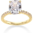 thumbnail image 1 of 14K Gold Plated 3 CT Cushion Cut Engagement Ring for Women | Promise Wedding Band | Elongated Cubic Zirconia Fake Engagement Rings, 1 of 2