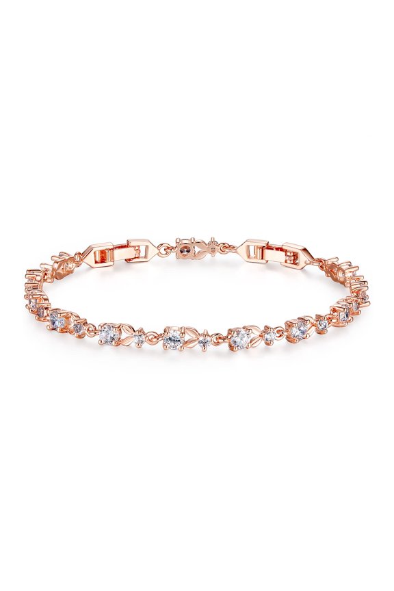 14K Gold Plated 3mm Cubic Zirconia Classic Adjustable Tennis Bracelet |Gold Bracelets for Women |Bride Bracelet for Wedding|Size 6.5-8 Inch