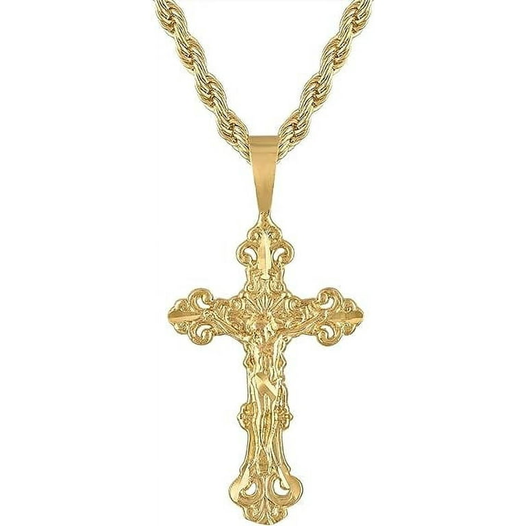 4mm Rope Chain With Cross Pendant 4mm Diamond Cross Necklace In