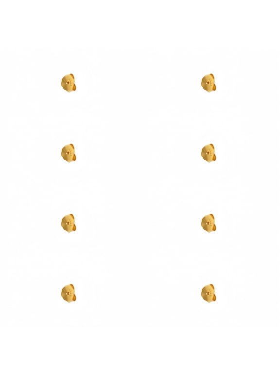 14K Gold Plated 925 Silver Earring Backs Replacements,Hypoallergenic Earring Backs for Studs 4 Pairs