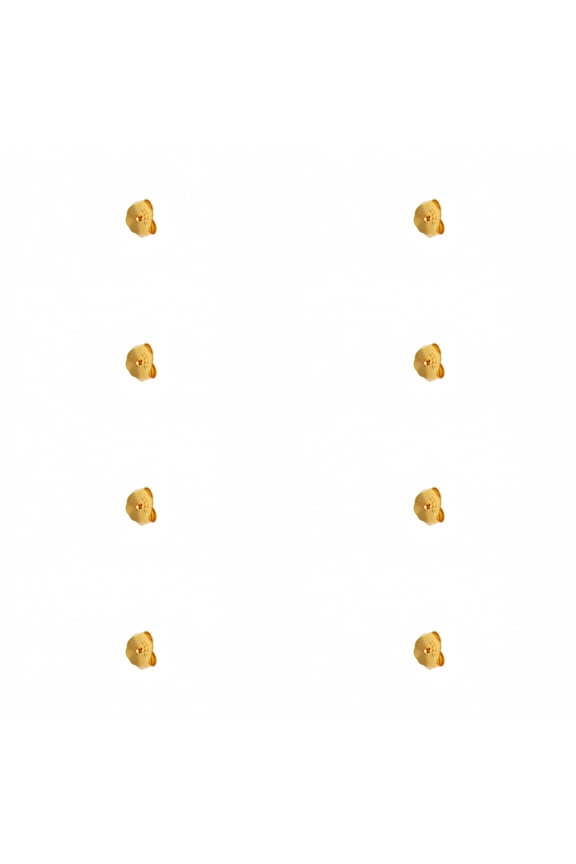 14K Gold Plated 925 Silver Earring Backs Replacements,Hypoallergenic Earring Backs for Studs 4 Pairs
