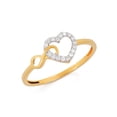 thumbnail image 1 of 14K Gold Plated 925 Sterling Silver Diamond Infinity Heart Ring – Dainty Love Promise Band for Women, 1 of 3