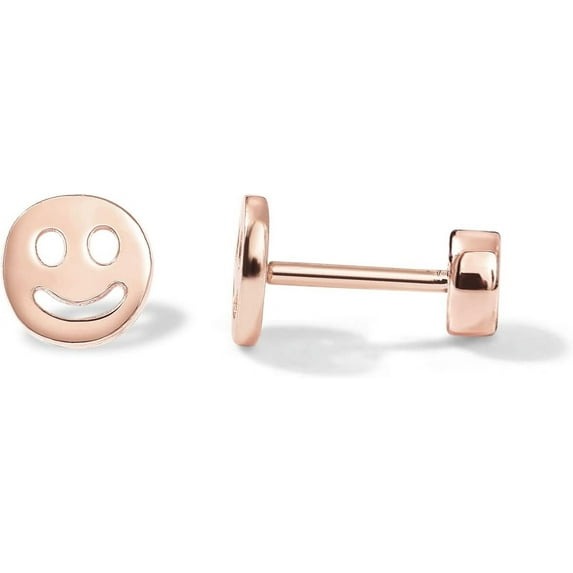 14K Gold Plated 925 Sterling Silver Posts Pair of Flat Back Stud Earrings for Women | Cartilage Helix Piercing | Heart Moon Snake Butterfly Earring