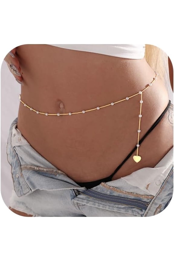 14K Gold Plated Body Chains Dainty Boho Layered Beach Waist Chain Adjustable Bikini Belly Chain Jewelry Accessories for Women Sexy