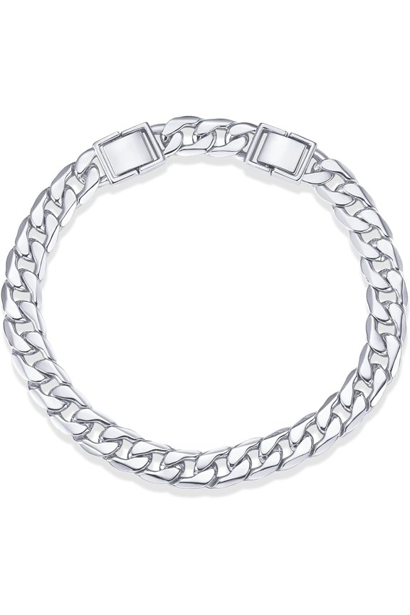 14K Gold Plated Chunky Curb Chain Anklet for Women | Lightweight Flat Curb Link Chain Anklets