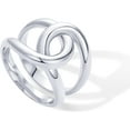 thumbnail image 1 of 14K Gold Plated Chunky Interlock Statement Ring for Women | Interloop Band Thick Link Stackable Rings, 1 of 2