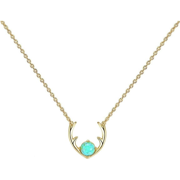 14K Gold Plated Created Opal Necklace | Opal Necklaces for Women