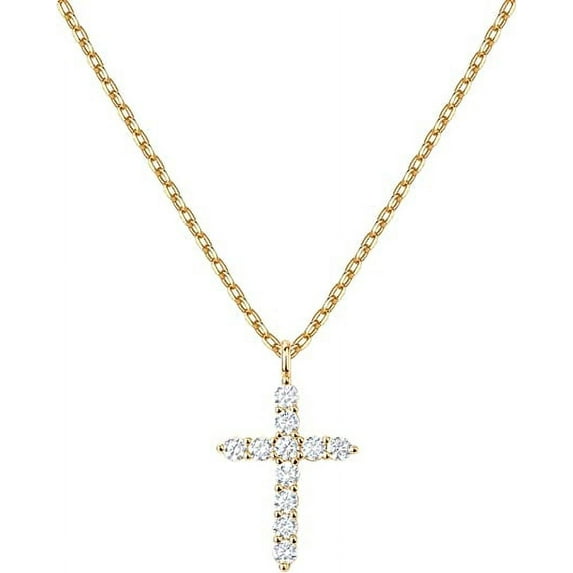14K Gold Plated Cross Necklace for Women | Cross Pendant | Gold Necklaces for Women