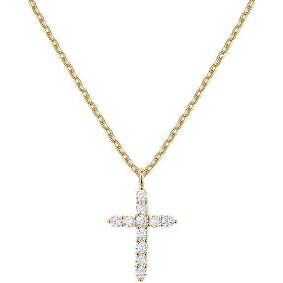 14K Gold Plated Cross Necklace for Women | Cross Pendant | Gold Necklaces for Women