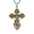 thumbnail image 1 of 14K Gold Plated Cross Pendant Necklace for Men Women Gold Crucifix Necklace for Men, 1 of 5