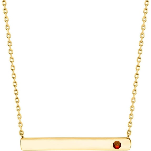 14K Gold Plated Crystal Birthstone Bar Necklace | Dainty Necklace | Gold Necklaces for Women |