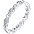 thumbnail image 1 of 14K Gold Plated Cubic Zirconia Band | Round Milgrain Eternity Bands | Gold Rings for Women, 1 of 2