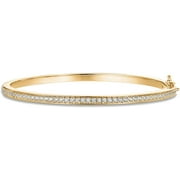 MOXUNLXJ 14K Gold Plated Cubic Zirconia Bangle Classic Tennis Bracelet | Gold Bracelets for Women