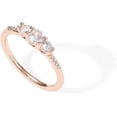thumbnail image 1 of 14K Gold Plated Cubic Zirconia Round 3-Stone Ring | Engagement Style Ring for Women | Promise Ring for Her, 1 of 2