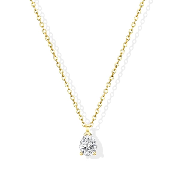 14K Gold Plated Dainty Pendant Necklace for Women, Puffy Heart, Italian Horn, Sun, Compass, CZ Teardrop & Bow Charm, Trendy Fashion Jewelry Gift