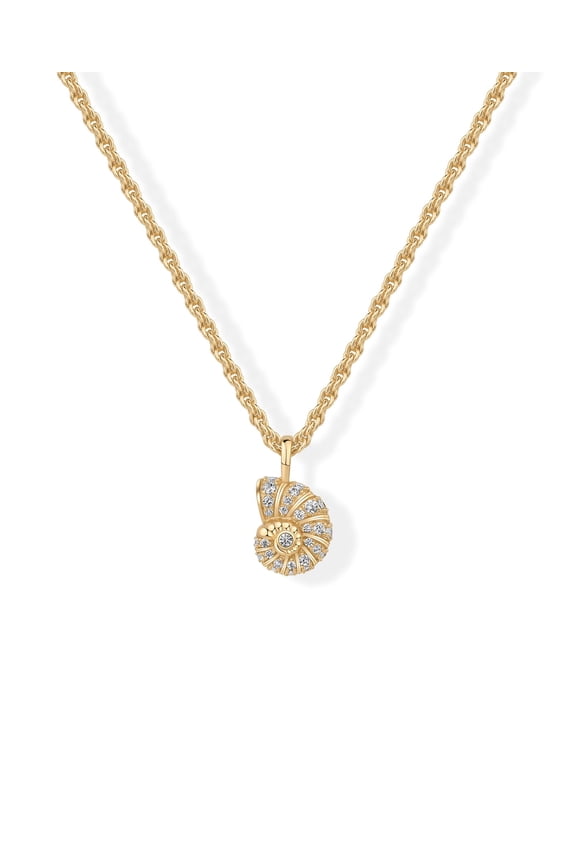 14K Gold Plated Dainty Statement Pendant Necklaces for Women - Hammered Circle Beachy Summer Conch Seashell Pendants - Knit Tightened Rope Chain Necklace