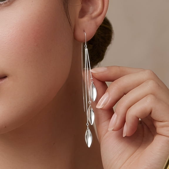 14K Gold Plated Dangle Earrings for Women, Dainty Tassel Drop & Snake Chain Threader Earrings, Hypoallergenic Fashion Jewelry