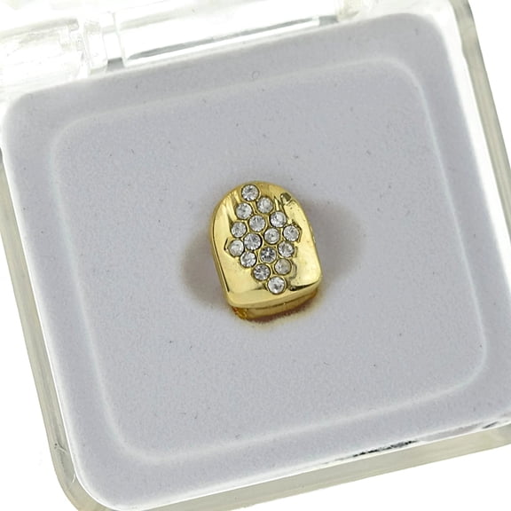 14K Gold Plated Diamond-Shape One Tooth Grillz Cap 1 Single Hip Hop Grill Slug