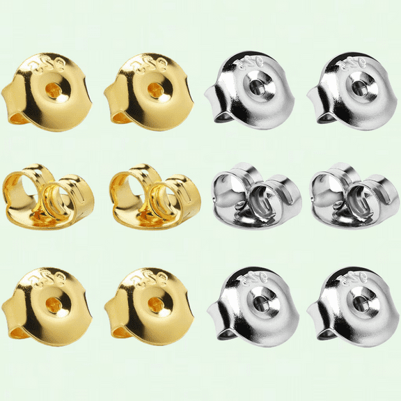 14K Gold Plated Earring Backs Replacements, Hypoallergenic Secure Earring Backs for Earrings