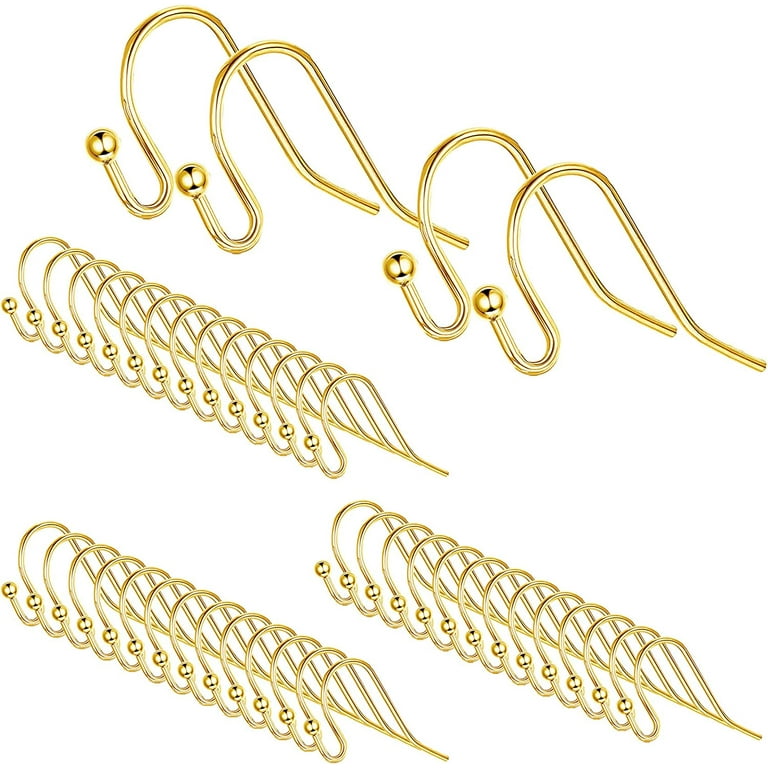 14K Gold Plated Earring Hooks, [200 PCS /100 Pairs] Hypo