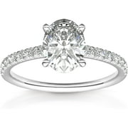 MOXUNLXJ 14K Gold Plated Engagement Ring For Women | Wedding Ring For Women | Oval Womens Fake Engagement Ring