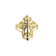 14K Gold Plated Filigree Cross Ring