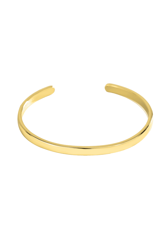 14K Gold Plated Flat Open Cuff Bangle for Women Girls Adjustable Open Bangle Bracelet Love Friendship Gift Gold Bracelets for Women