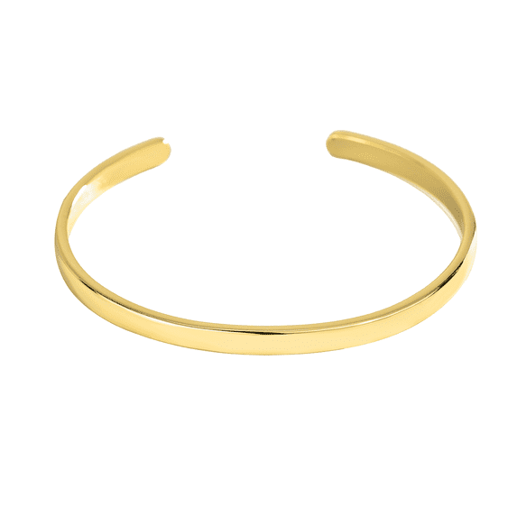 14K Gold Plated Flat Open Cuff Bangle for Women Girls Adjustable Open Bangle Bracelet Love Friendship Gift Gold Bracelets for Women