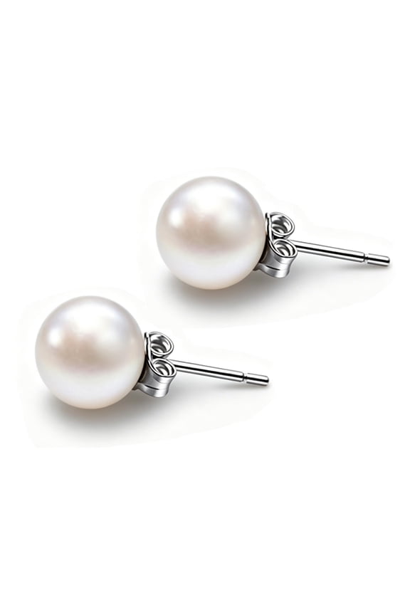14K Gold Plated Freshwater Cultured Pearl Stud Earrings, 925 Sterling Silver Post Handpicked Dainty Pearl Earrings, Nickel Lead Cadmium Free Fashion Jewelry Gifts for Women Wedding Party