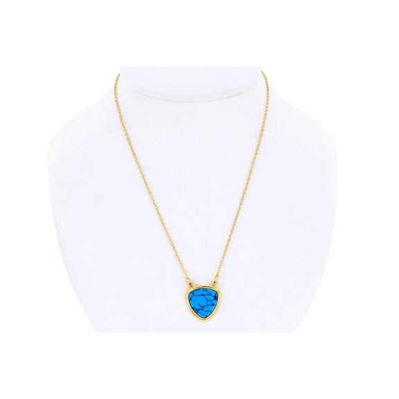 14K Gold Plated Genuine Turquoise Necklace