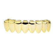 14K Gold Plated Grillz 8 Eight Tooth Lower Bottom Teeth Hip Hop Grills