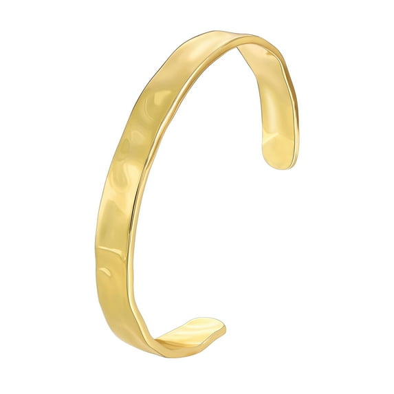 14K Gold Plated Hammered Cuff Bracelets for Women Summer Bracelet Jewelry Gift