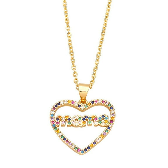 14K Gold Plated Heart Necklace for Women Dainty Pendant Necklace for Grandmother Mom Daughter Wife