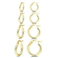 thumbnail image 1 of 14K Gold Plated Hoop Earrings - 4 Pairs Sterling Silver Post Small Hoops| Gold Hoop Earrings Sets for Women Men (13mm 15mm 20mm 25mm), 1 of 6